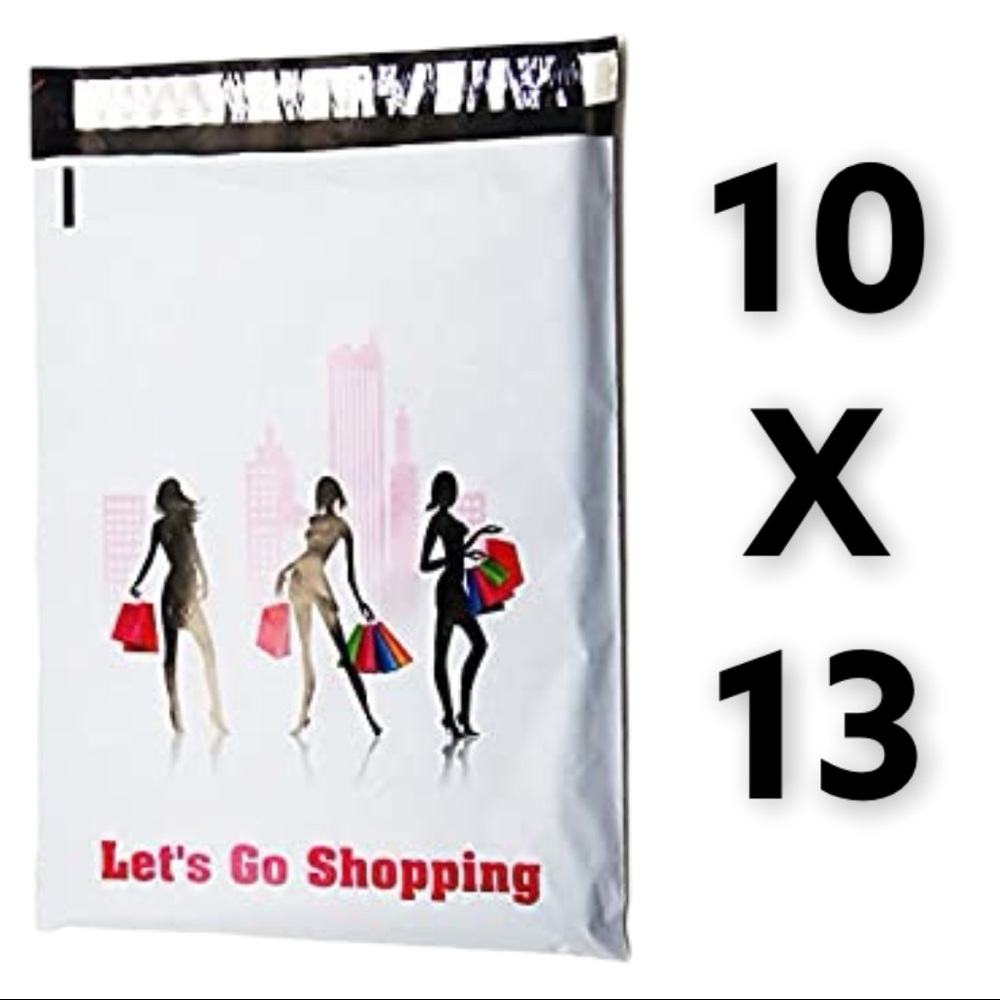 50 10X13 Let’s Go Shopping, Flat, Poly Mailers, Shipping Envelopes WEEKEND SALE - Picture 5 of 6